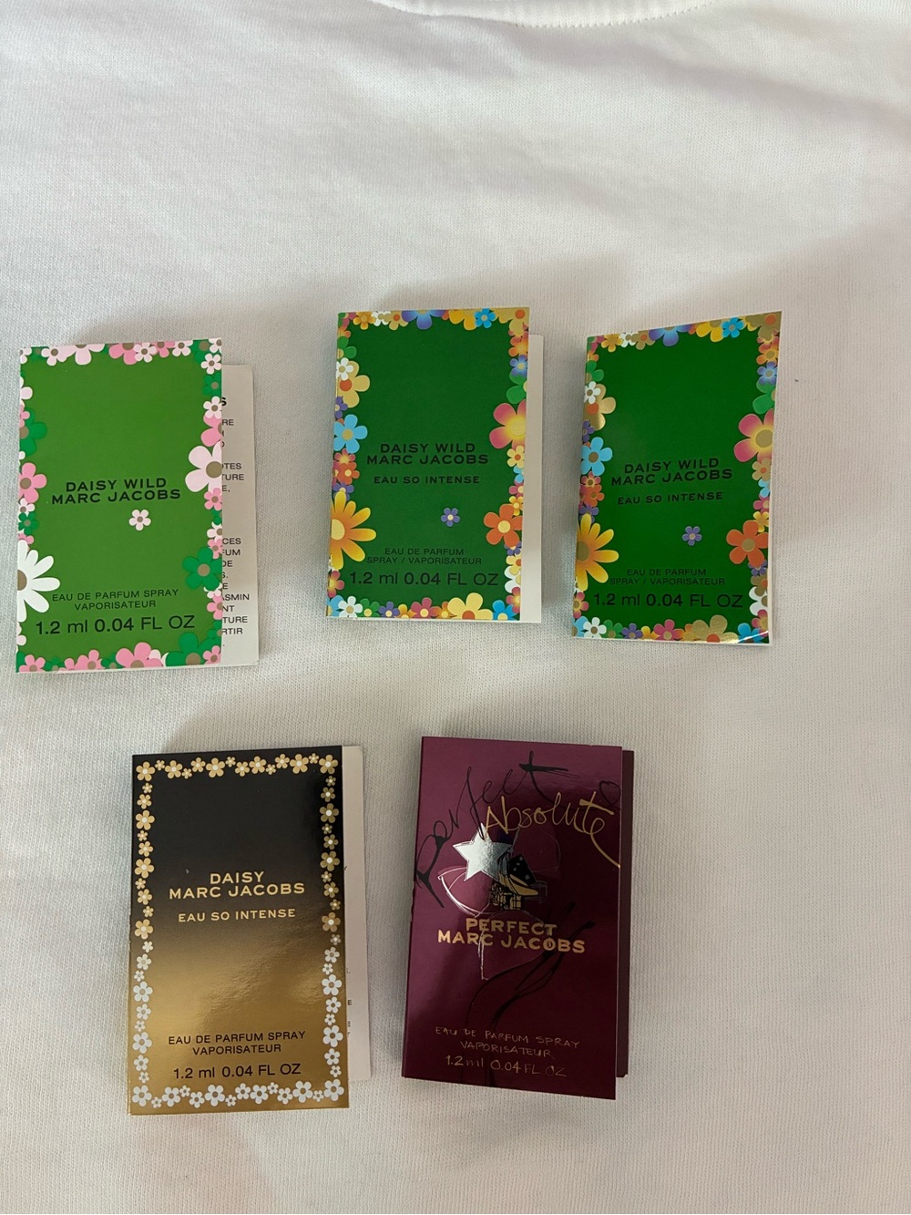 NIP 5 Pk Marc Jacobs Fragrance Samples 1.2ML